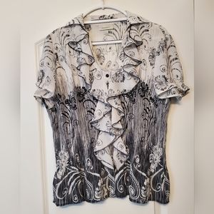 Dress Barn Pleated Button-Down Blouse